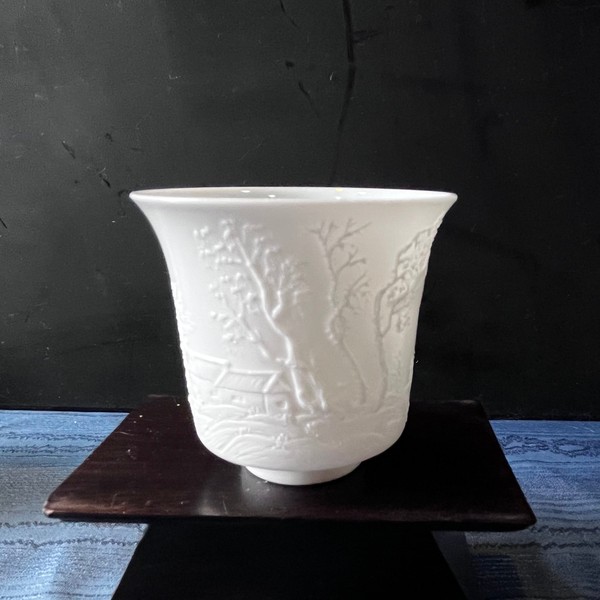 田园村舍杯（甜白浮雕 · 品杯）