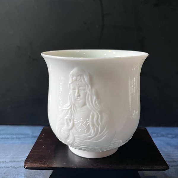 观音浮雕像杯（甜白浮雕 · 品杯）