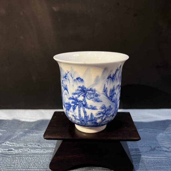 青花松山直筒杯（青花 · 品杯）