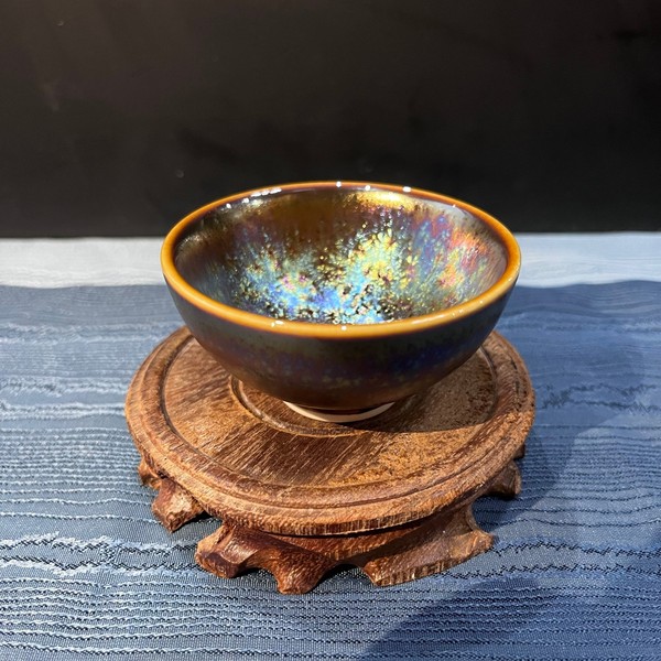 窑变彩斑盏（窑变釉 · 品杯）